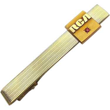 Vintage RCA Gold-Filled Tie Clip Clasp w/ 10K Gold