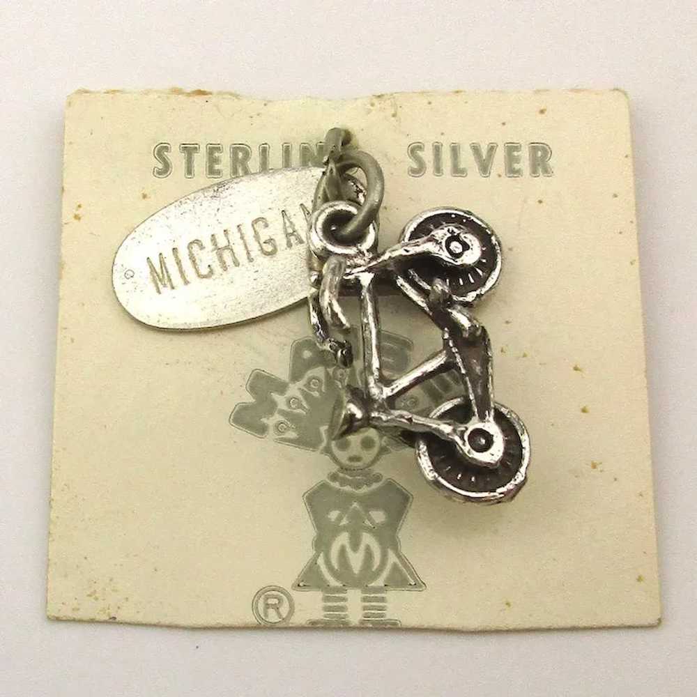 Maisel Sterling Silver Bicycle Bike Charm on Orig… - image 2