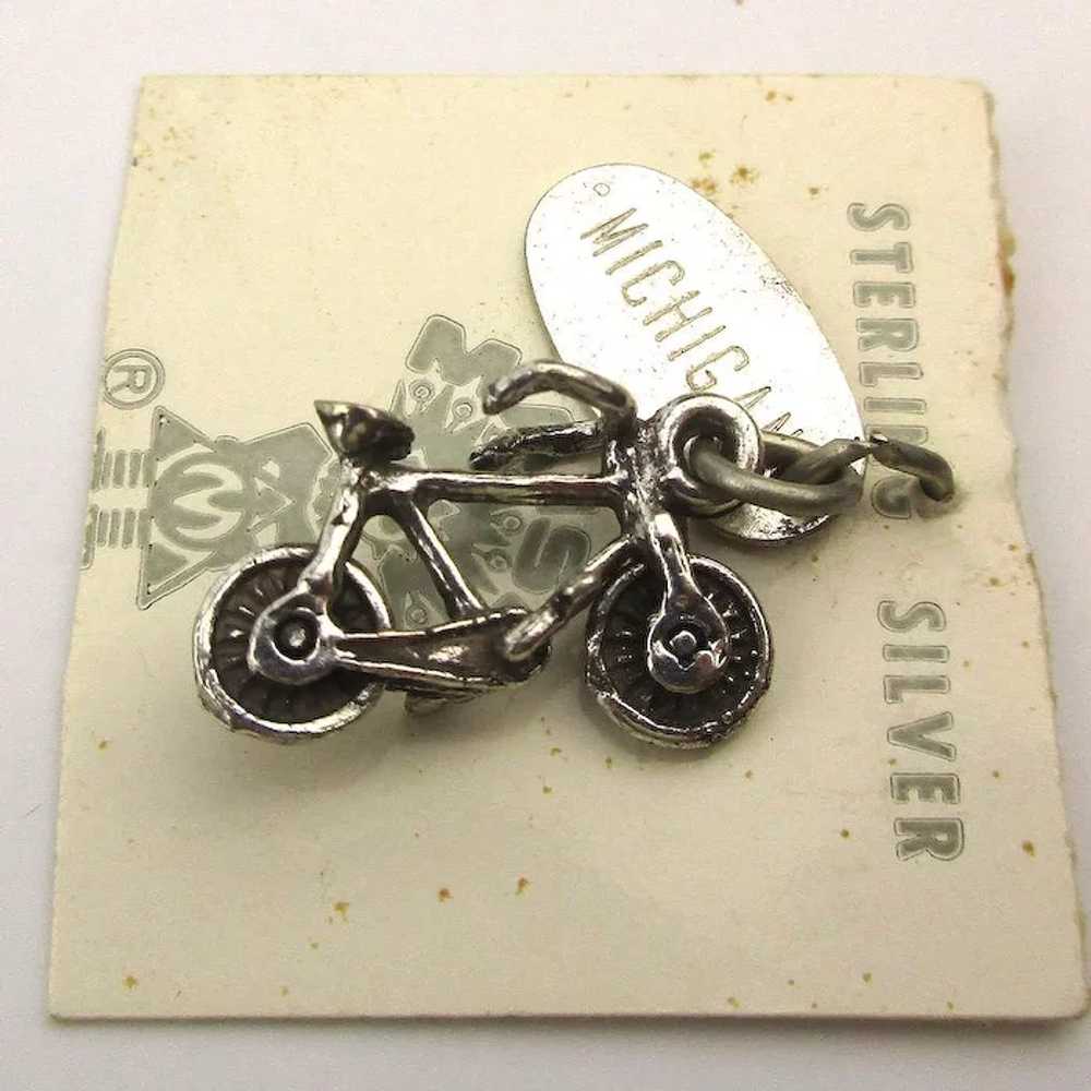 Maisel Sterling Silver Bicycle Bike Charm on Orig… - image 3