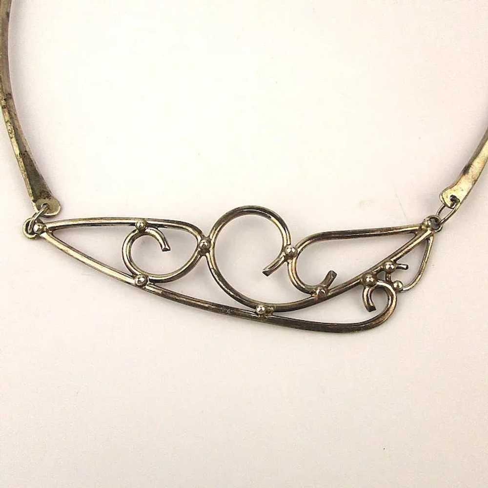 Modernist Abstract Sterling Silver Necklace - Is … - image 2