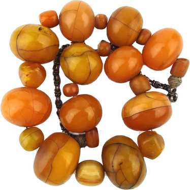 Huge Antique African Amber Phenolic Resin Beads, 17 beads, 138g