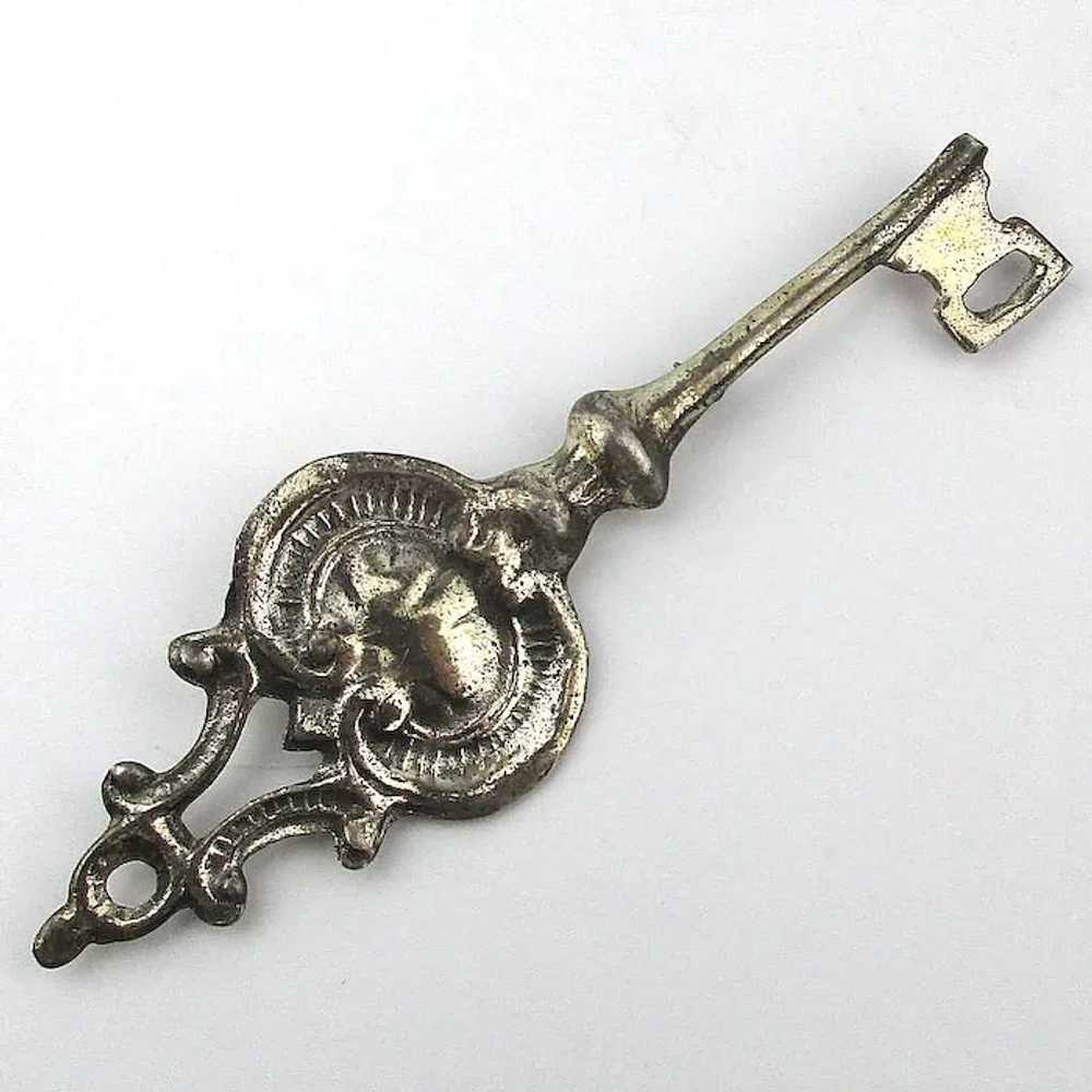 c1940s Brookraft Sterling Silver Skeleton Key Pin… - image 2