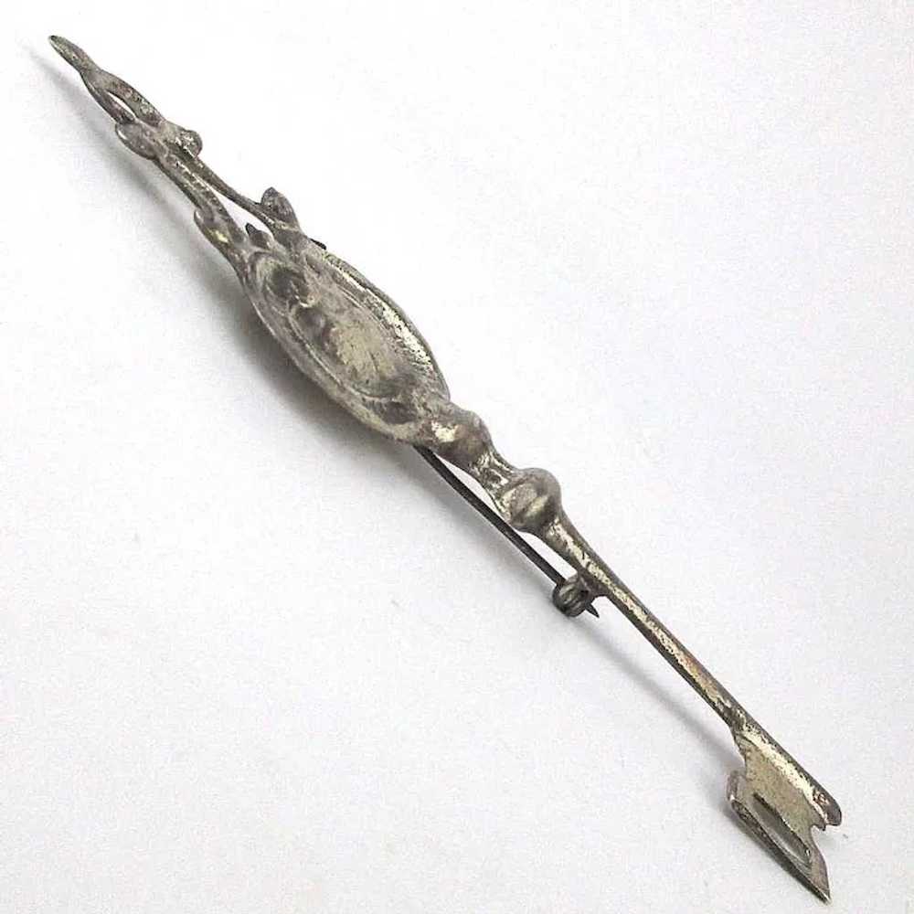 c1940s Brookraft Sterling Silver Skeleton Key Pin… - image 4