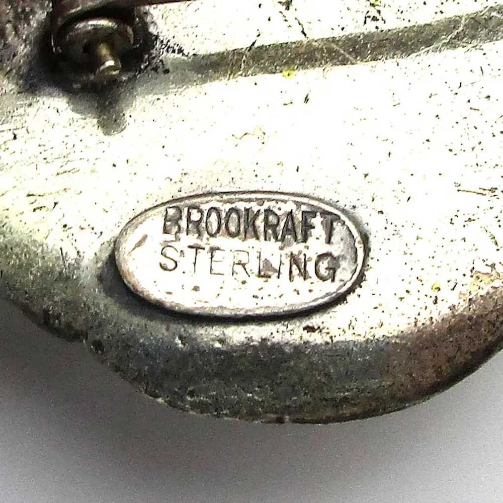 c1940s Brookraft Sterling Silver Skeleton Key Pin… - image 6