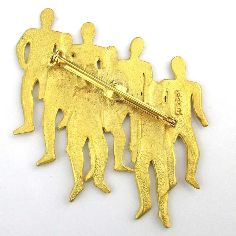 Vintage JJ Jonette Pin Brooch - Group of People -… - image 3