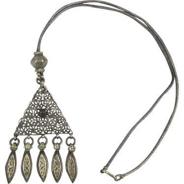 Old Ethnic Sterling Silver Necklace Superb Hand Wo