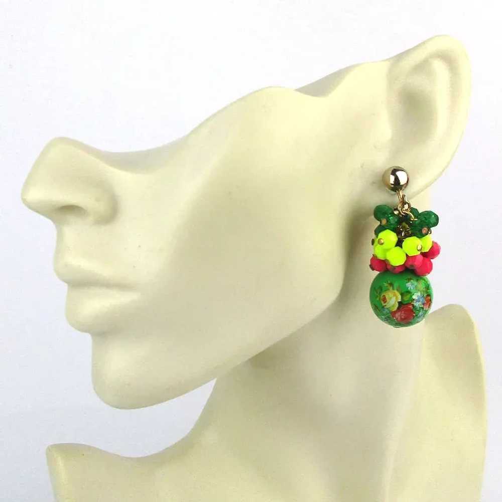 Colorful 1960s Clip Earrings Italian Designer Con… - image 2