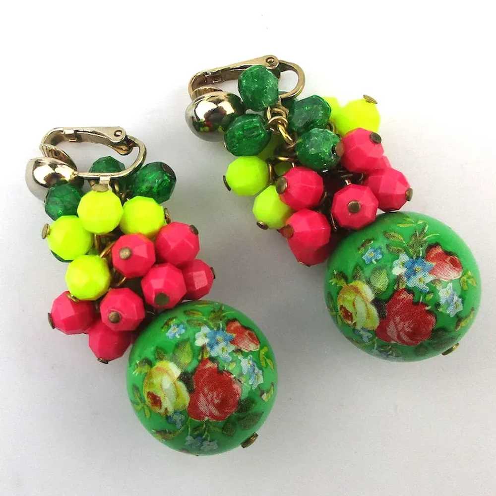 Colorful 1960s Clip Earrings Italian Designer Con… - image 4