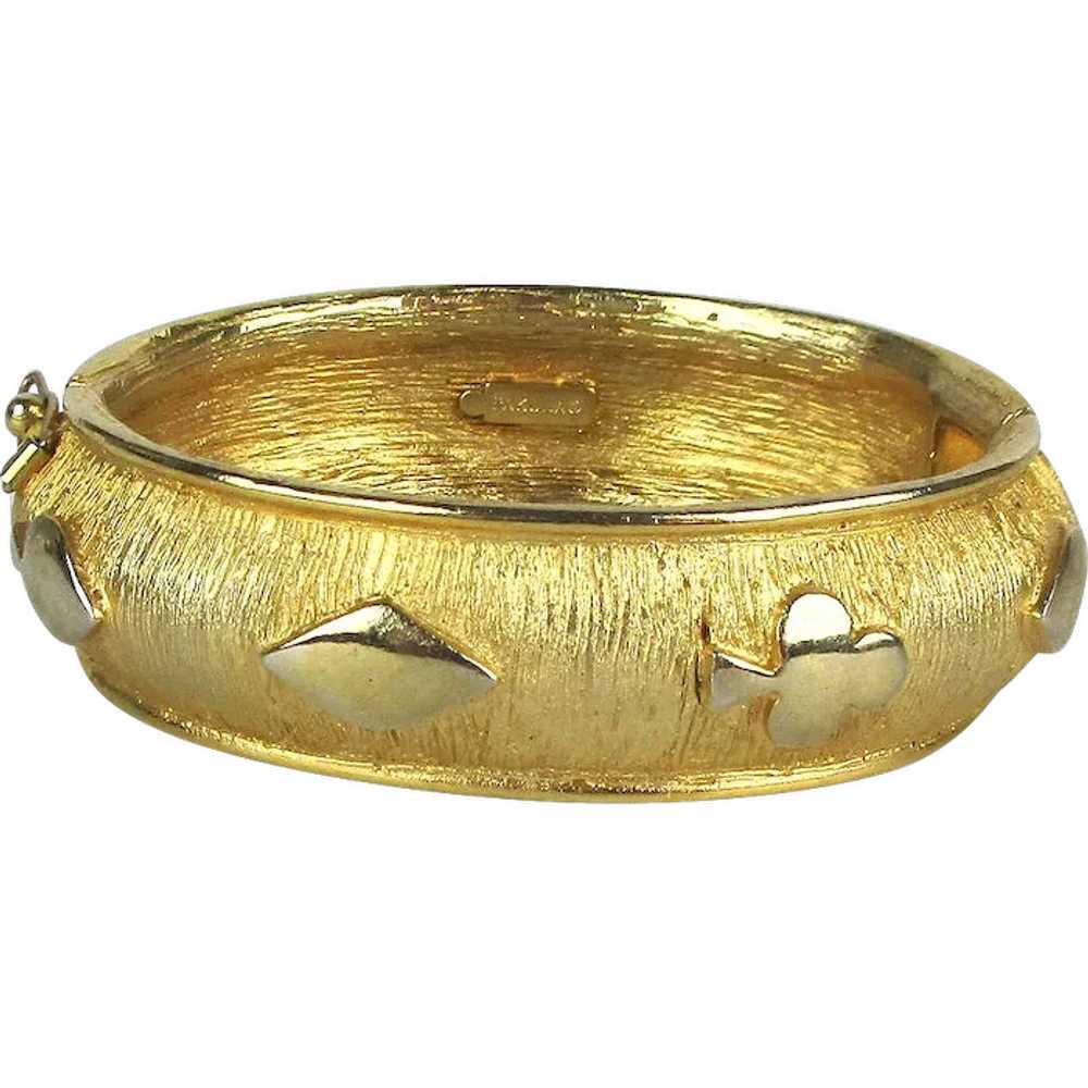 Vintage PAKULA Goldtone Hinge Bracelet Playing Ca… - image 1
