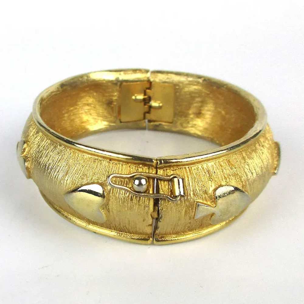Vintage PAKULA Goldtone Hinge Bracelet Playing Ca… - image 3