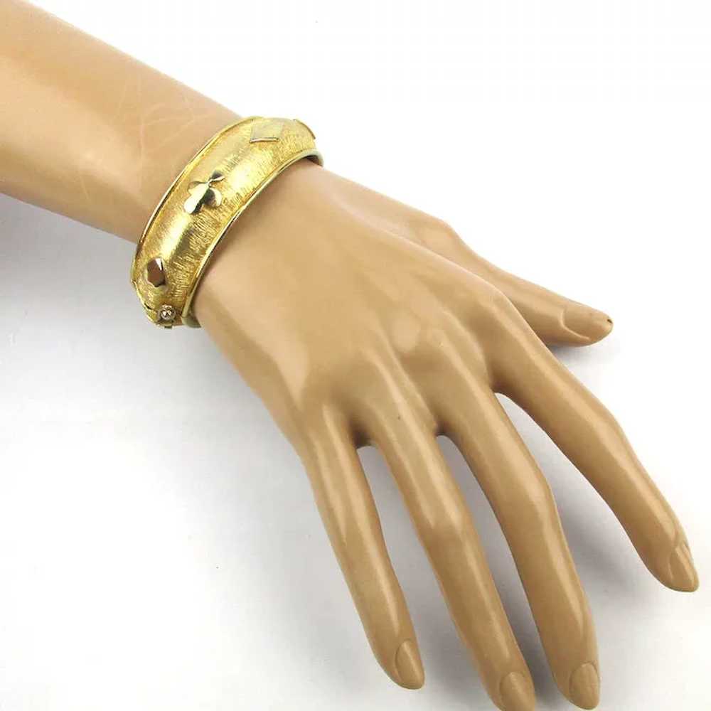 Vintage PAKULA Goldtone Hinge Bracelet Playing Ca… - image 4