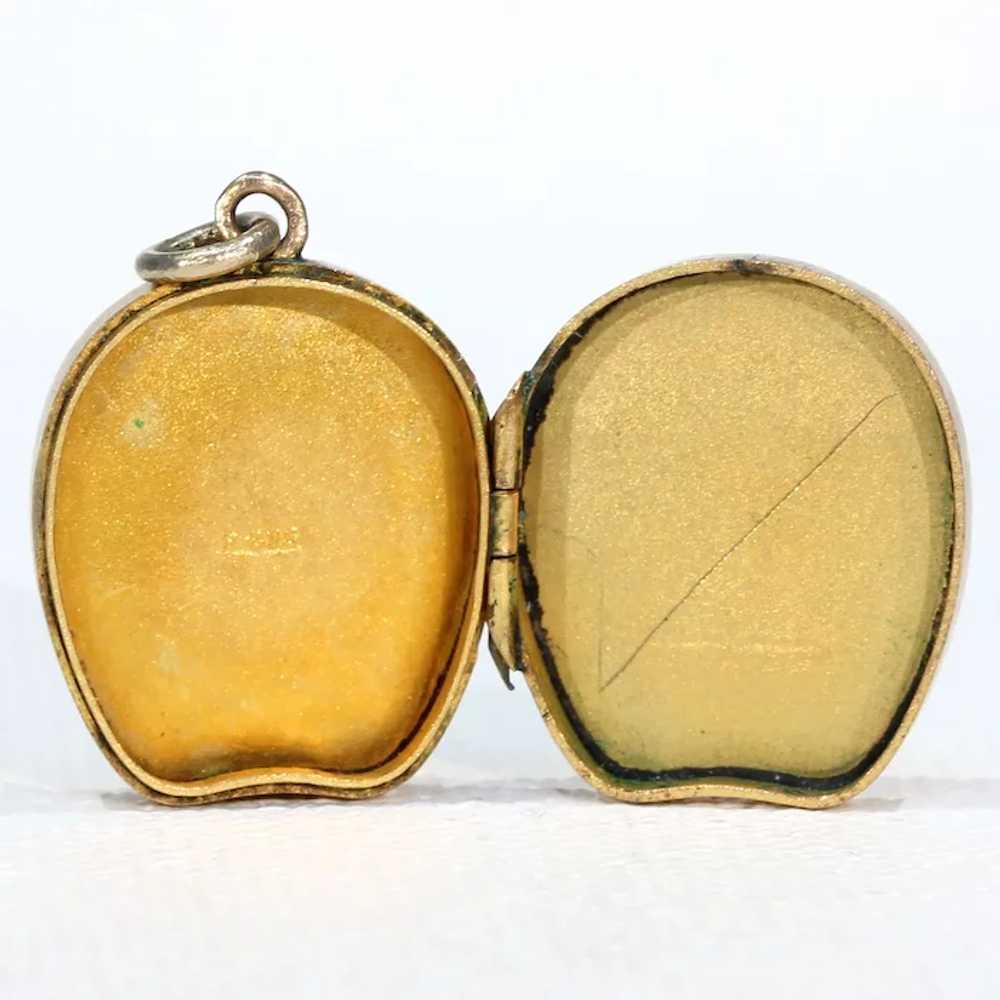 Antique Victorian Gold Flowers and Cross Locket - image 4