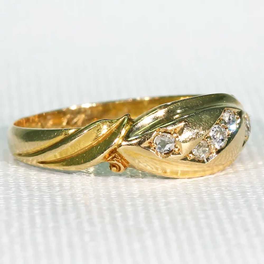 Victorian 5 Stone Diamond Ring in 18k Gold - image 11