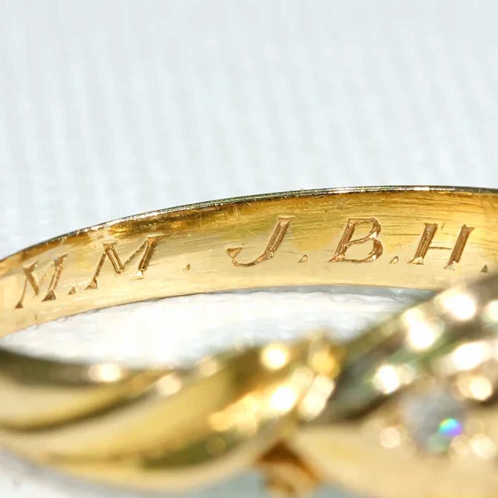 Victorian 5 Stone Diamond Ring in 18k Gold - image 7