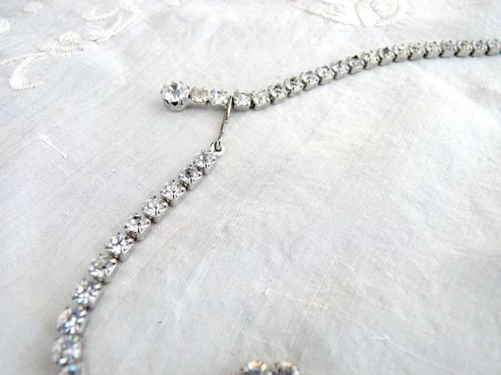 Vintage necklace crystal rhinestones drape Prom W… - image 3