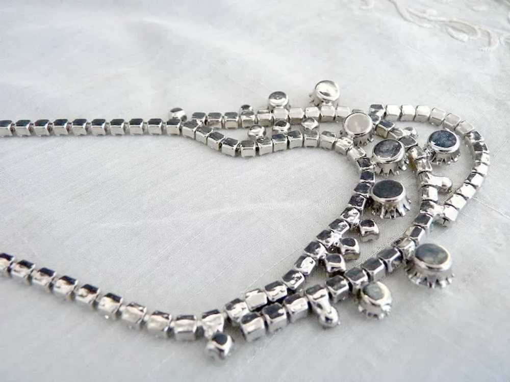 Vintage necklace crystal rhinestones drape Prom W… - image 4