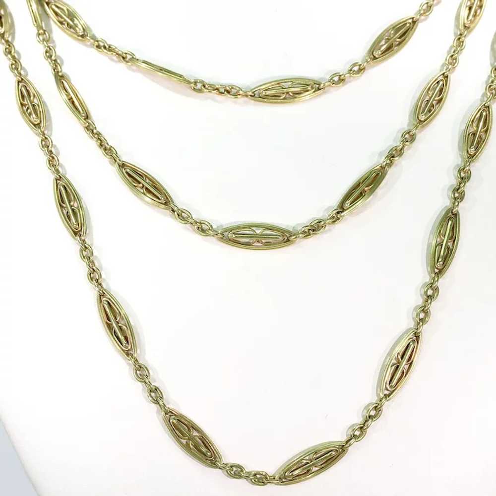 Antique French 18k Gold Long Guard Chain c. 1890 - image 10
