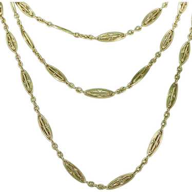 Antique French 18k Gold Long Guard Chain c. 1890 - image 1