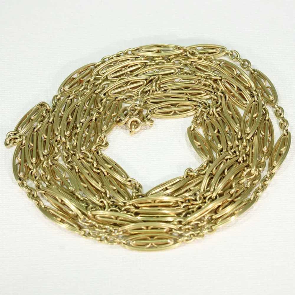 Antique French 18k Gold Long Guard Chain c. 1890 - image 5