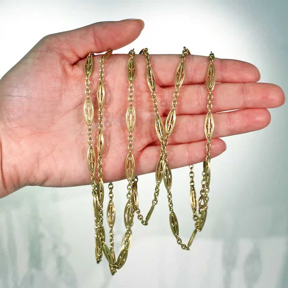 Antique French 18k Gold Long Guard Chain c. 1890 - image 6