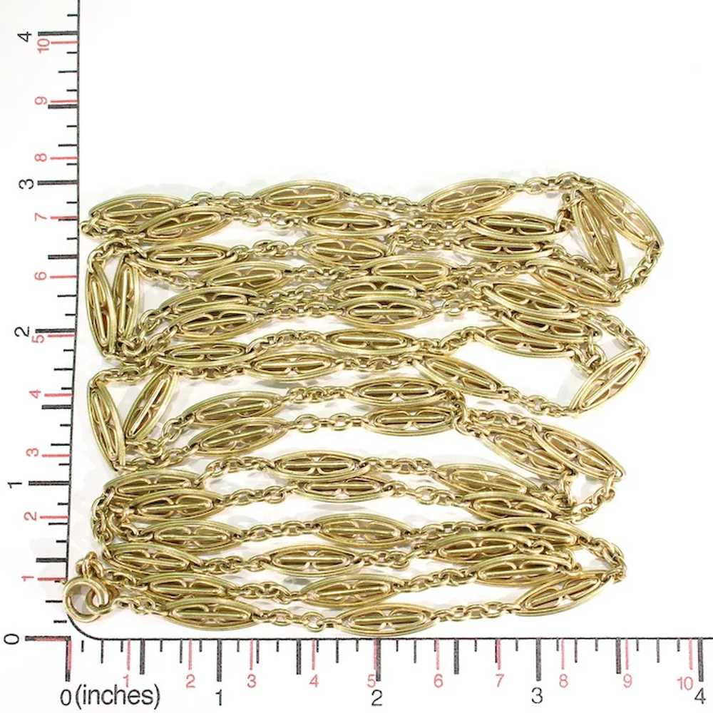 Antique French 18k Gold Long Guard Chain c. 1890 - image 7