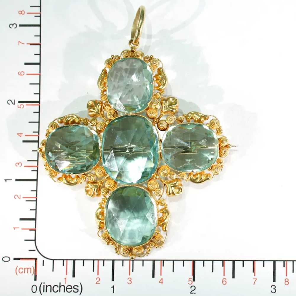 Antique Georgian Cross Paste Gold Pendant - image 10