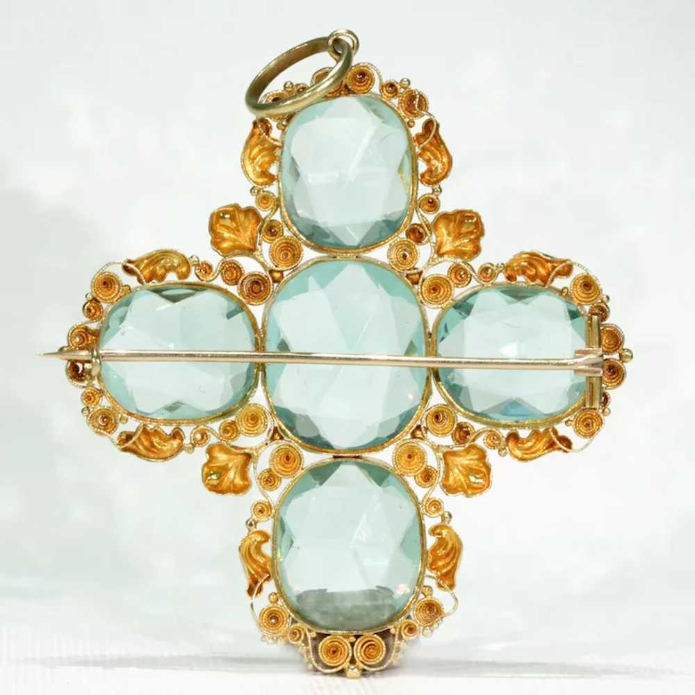 Antique Georgian Cross Paste Gold Pendant - image 3