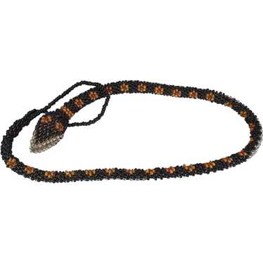 Wiener Werkstatte Micro Bead Snake Necklace. - image 1