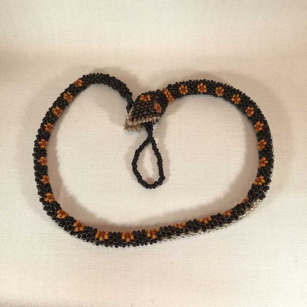 Wiener Werkstatte Micro Bead Snake Necklace. - image 3