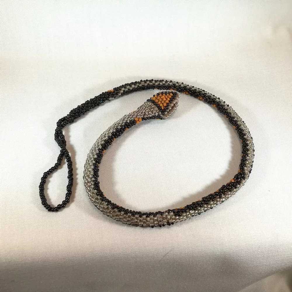 Wiener Werkstatte Micro Bead Snake Necklace. - image 5