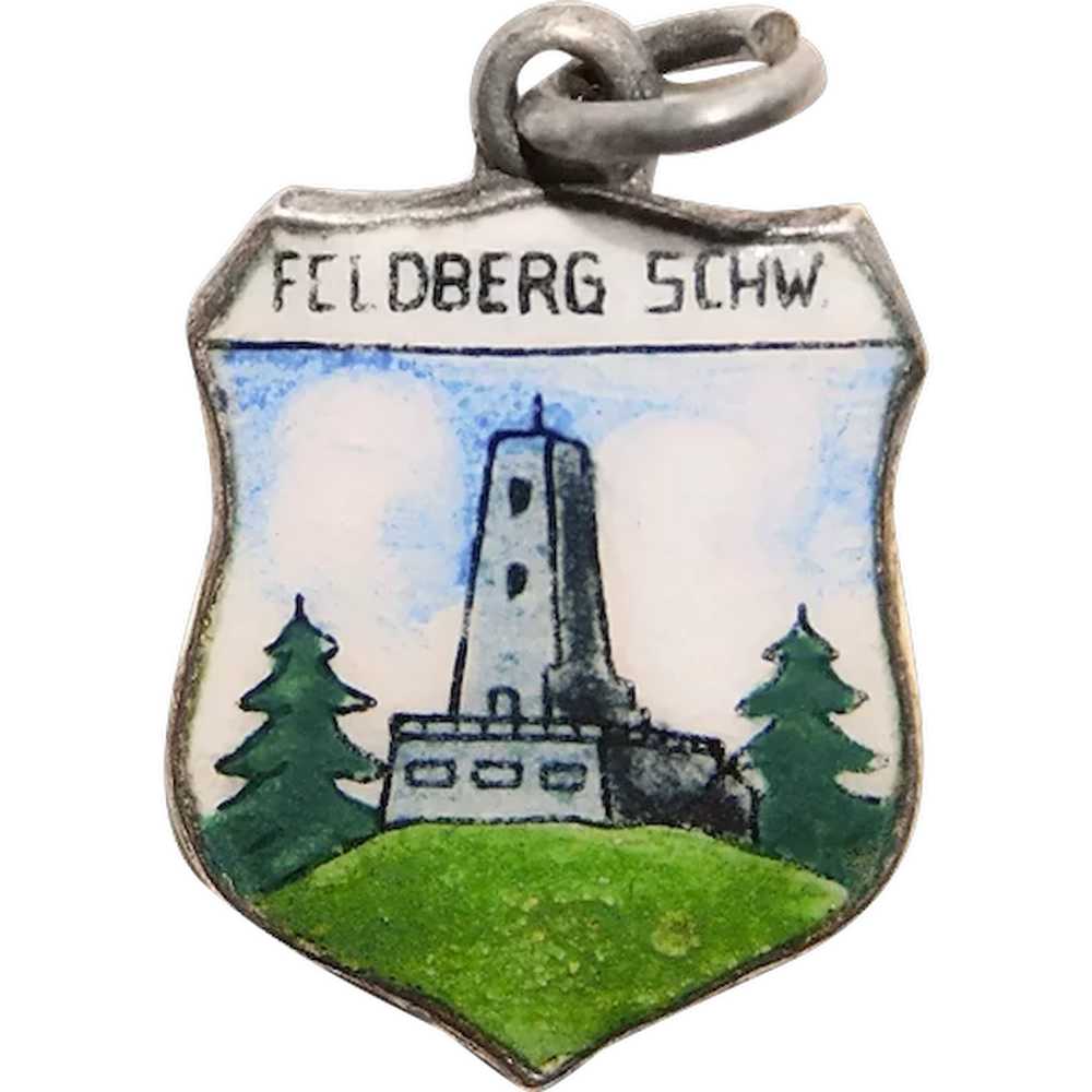 800 Silver BLACK FOREST Feldberg Schwarzwald Enam… - image 1