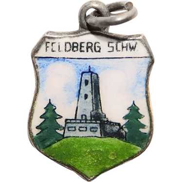 800 Silver BLACK FOREST Feldberg Schwarzwald Enam… - image 1