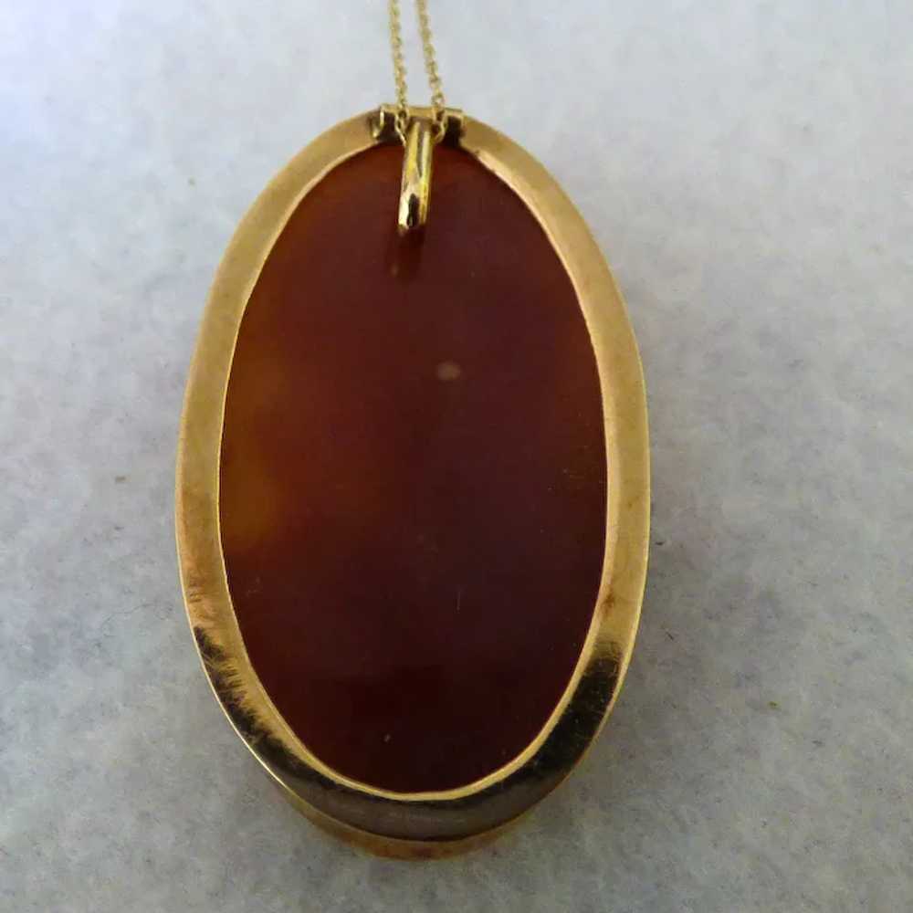 Antique 18K Cameo Pendant & Ring Front Facing On … - image 10