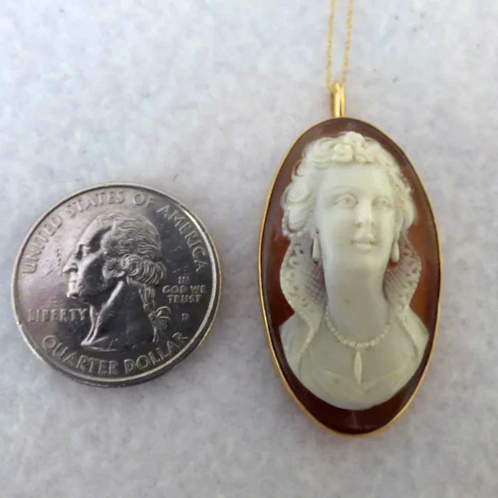 Antique 18K Cameo Pendant & Ring Front Facing On … - image 12