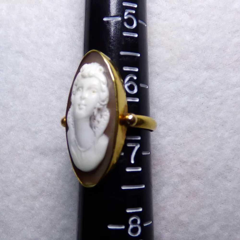 Antique 18K Cameo Pendant & Ring Front Facing On … - image 5