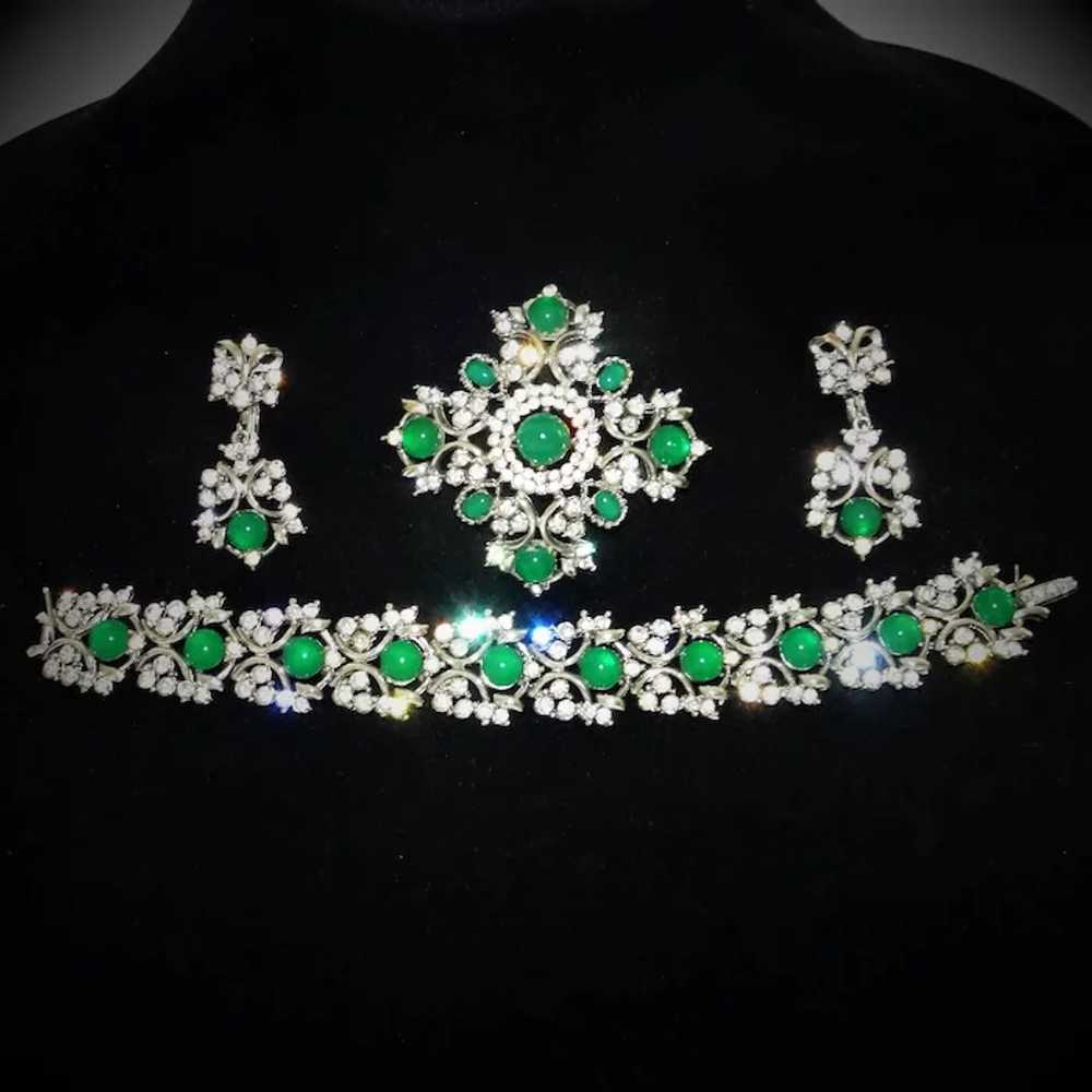 Vintage Mandle Bracelet Brooch Earrings Moghul Ca… - image 2