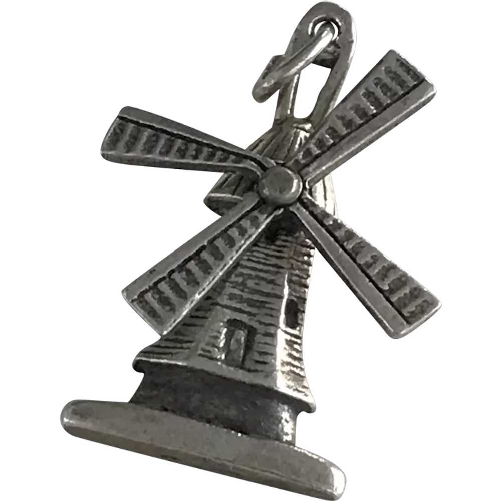 Moving Windmill Charm Three-Dimensional Sterling … - image 1