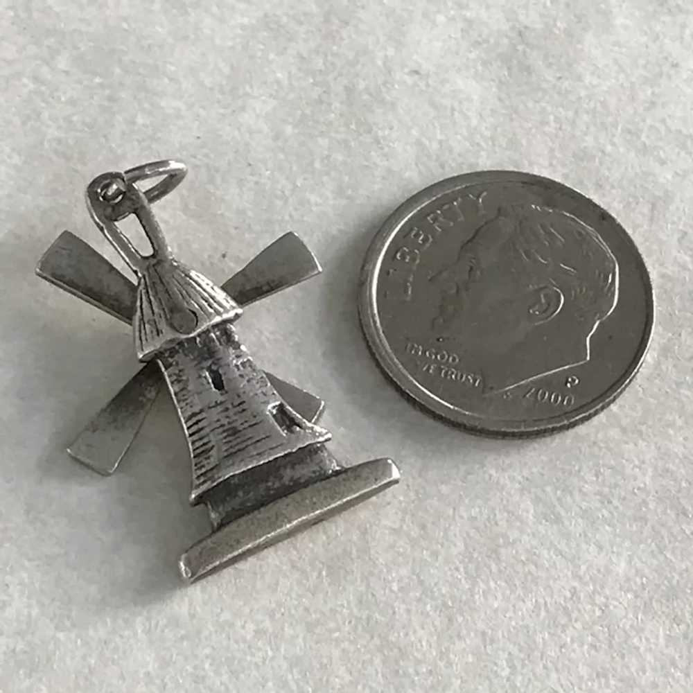 Moving Windmill Charm Three-Dimensional Sterling … - image 2