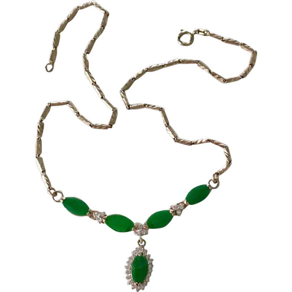Two-step diamond emerald necklace - Indian Jewellery Designs