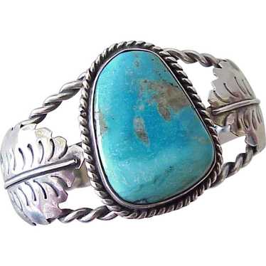 Native American Vintage Cuff Bracelet Sterling Si… - image 1