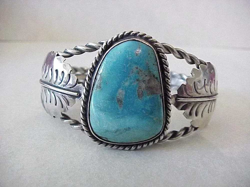Native American Vintage Cuff Bracelet Sterling Si… - image 2