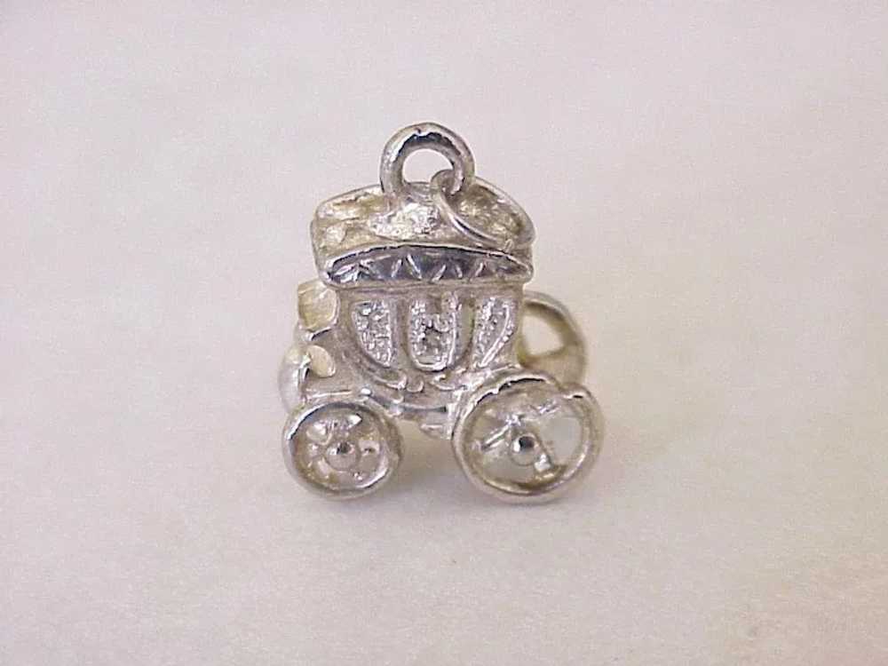 Vintage Fancy Coach Charm Sterling Silver Three D… - image 3