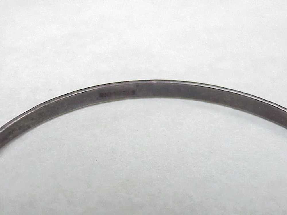 Vintage Solid Bangle Bracelet Sterling Silver cir… - image 3