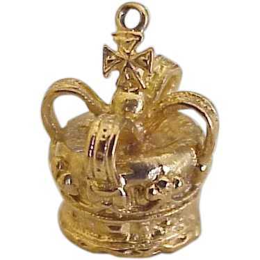 Vintage crown charm 9k - Gem