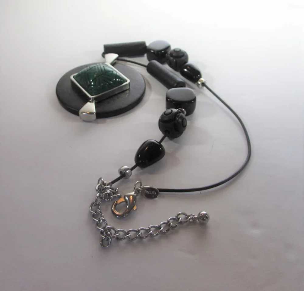 Vintage Chico 1980's Bold Necklace in Black and G… - image 12