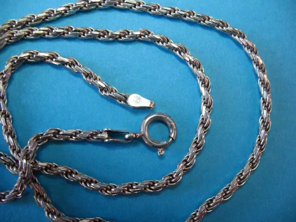 Vintage Sterling Silver Thick 18" Necklace 3mm Ch… - image 2