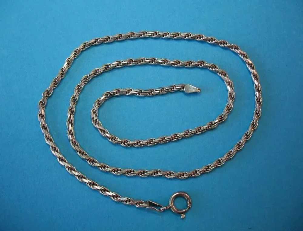 Vintage Sterling Silver Thick 18" Necklace 3mm Ch… - image 3