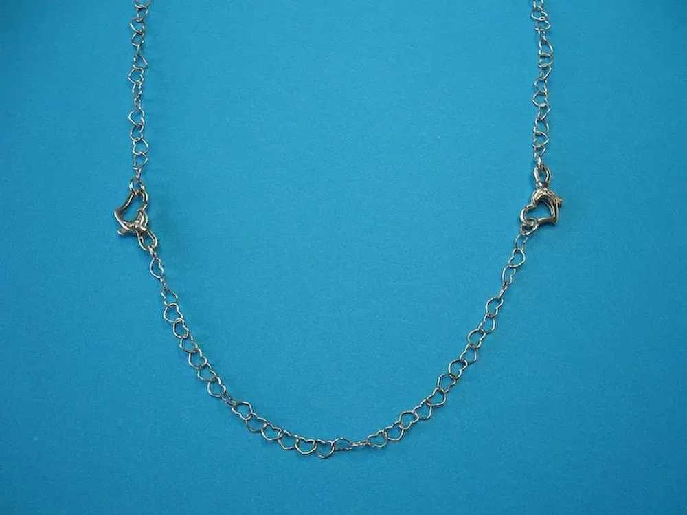 Vintage Sterling Silver Girls Heart Link Necklace… - image 6