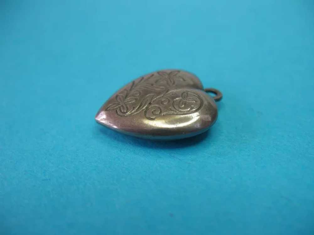 Vintage Sterling Ladye Fayre Puffy Heart Charm 19… - image 3