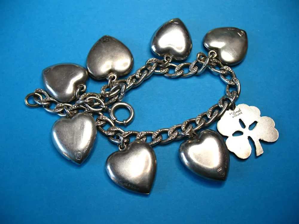 Vintage Sterling Walter Lampl Puffy Heart Charm B… - image 5